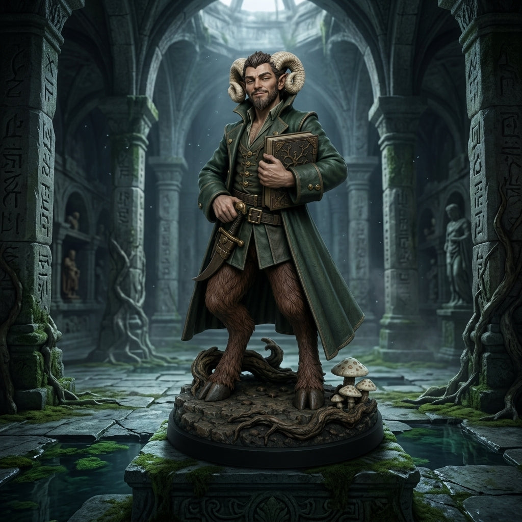 Briarhorn Satyr Warlock-Detailed Sculpt Miniature for RPG, Display &amp; Collection