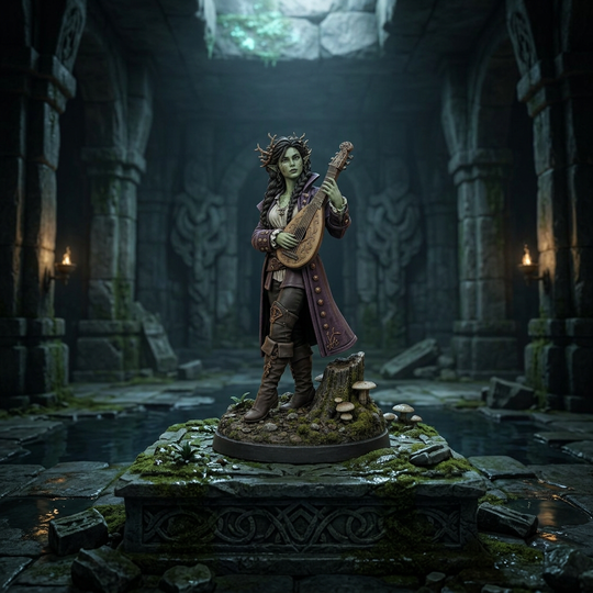 Briarsong Hexblood Bard-Detailed Sculpt Miniature for RPG, Display &amp; Collection