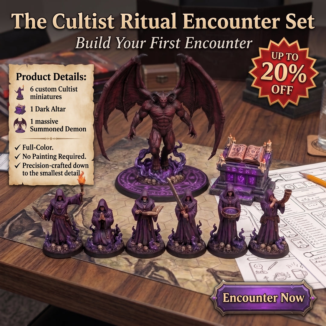 Dark Cult Encounter Set - painted DnD miniatures resin figures - JuJuBit