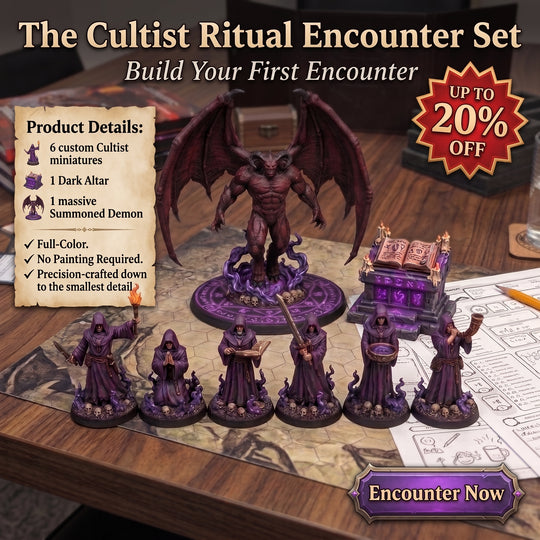 Dark Cult Encounter Set - painted DnD miniatures resin figures - JuJuBit