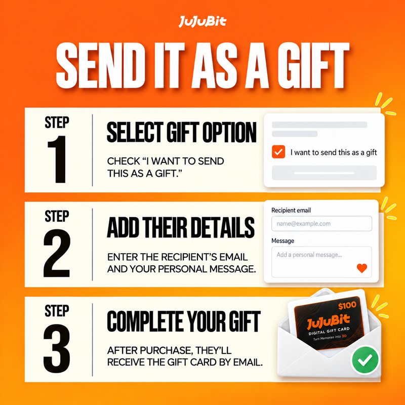 JuJuBit Digital Gift Card – Turn Memories into 3D