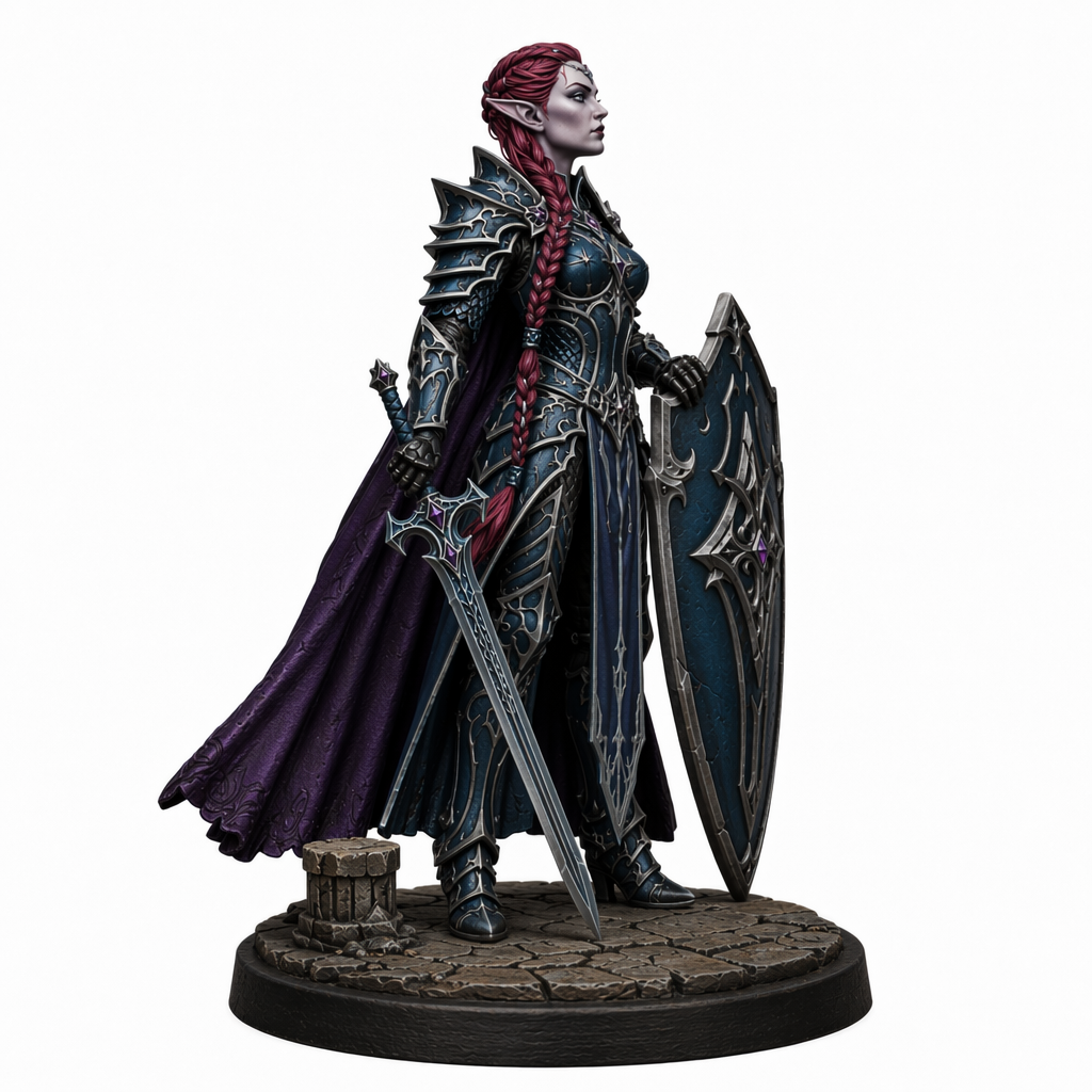Sable Oath Valkyrie-Detailed Sculpt Miniature for RPG, Display & Collection