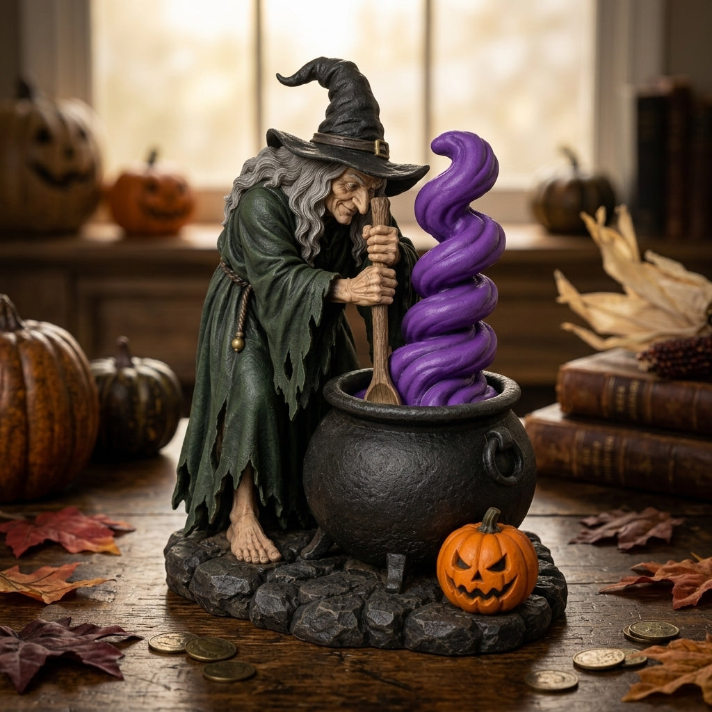 Cauldron Witch-Detailed Sculpt Miniature for RPG, Display & Collection