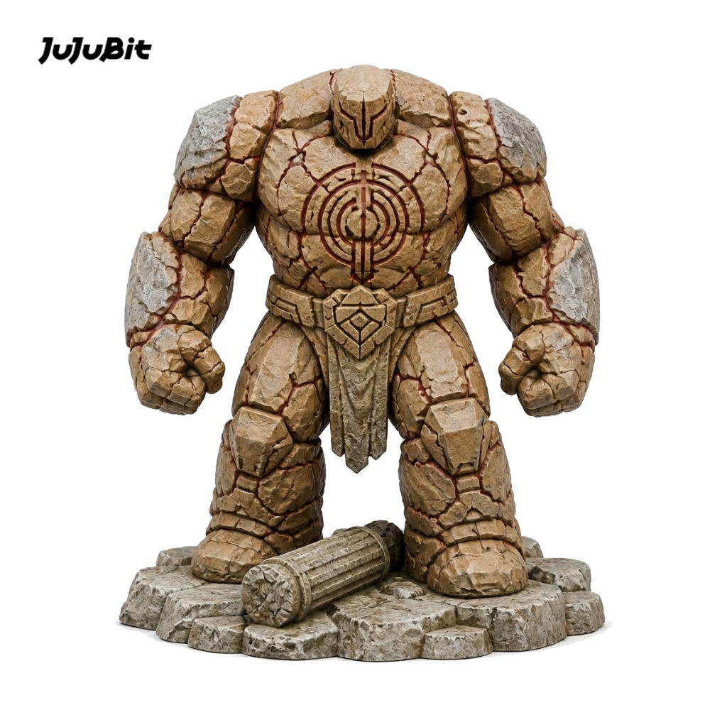 Cinderclay Stone Golem-Detailed Sculpt Miniature for RPG, Display & Collection