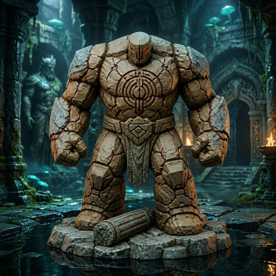 Cinderclay Stone Golem-Detailed Sculpt Miniature for RPG, Display & Collection
