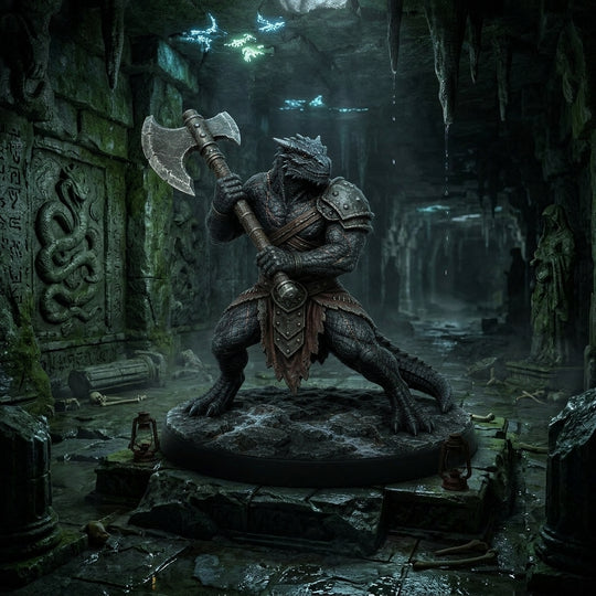 Cinderscale Dragonborn Berserker-Detailed Sculpt Miniature for RPG, Display & Collection