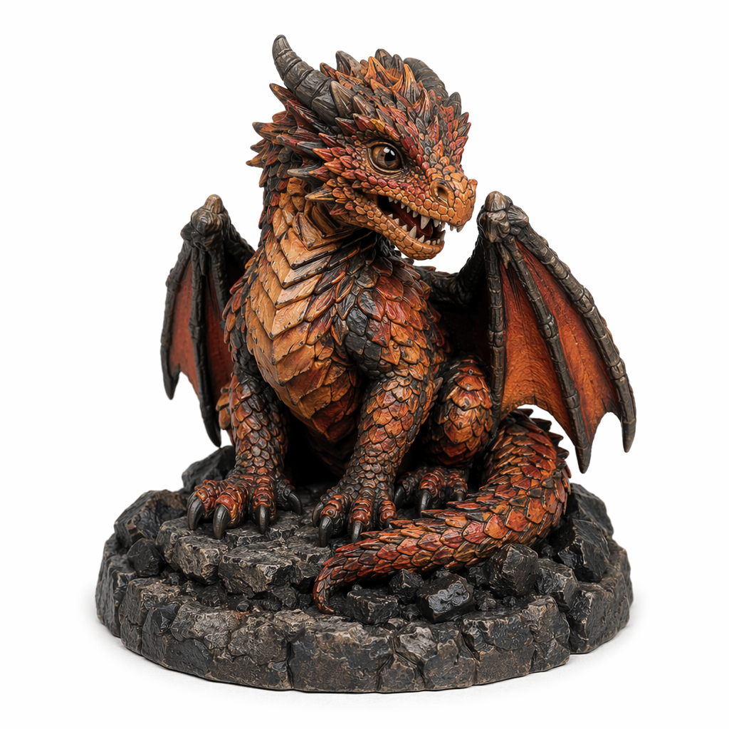 Cinderscale Wyrmling-Detailed Sculpt Miniature for RPG, Display & Collection