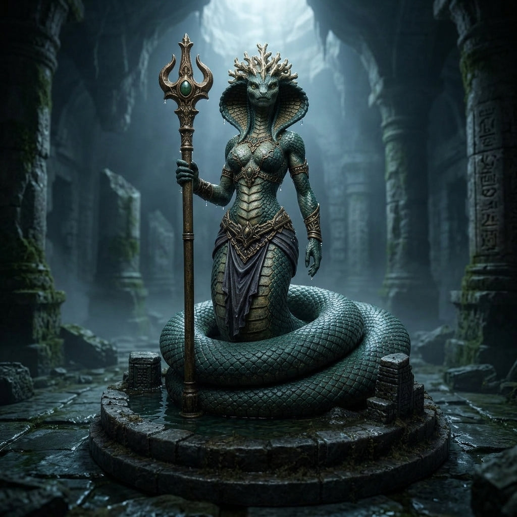 Coralcrown Naga-Detailed Sculpt Miniature for RPG, Display & Collection