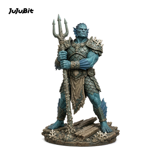 Coralspine Triton Tempest Cleric-Detailed Sculpt Miniature for RPG, Display &amp; Collection