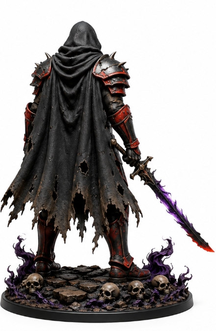 Crimson Monarch fantasy miniature - DnD display collectible sculpture