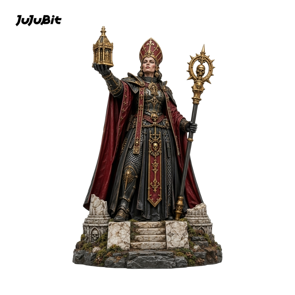 Crimson Prioress-Detailed Sculpt Miniature for RPG, Display & Collection