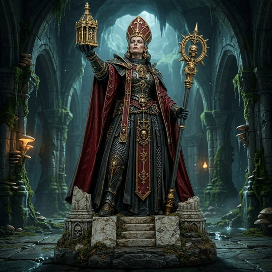 Crimson Prioress-Detailed Sculpt Miniature for RPG, Display & Collection