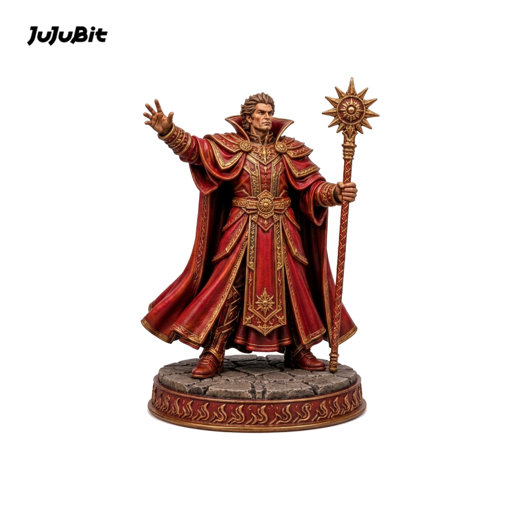Crimsonfire Battle Mage-Detailed Sculpt Miniature for RPG, Display & Collection