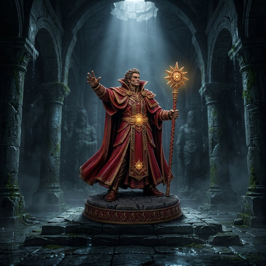 Crimsonfire Battle Mage-Detailed Sculpt Miniature for RPG, Display & Collection