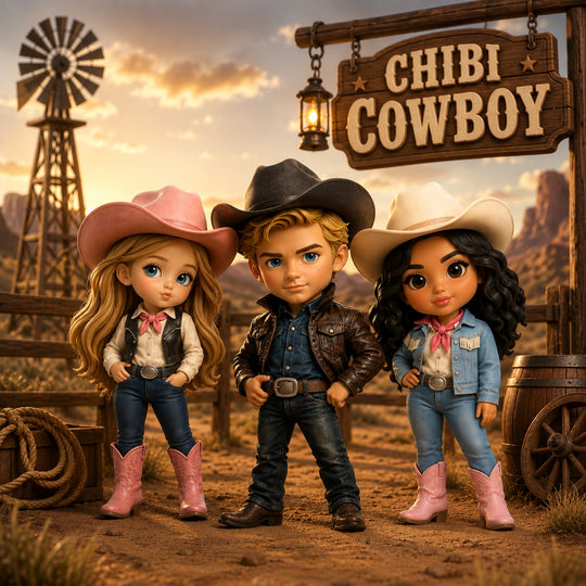 Custom Chibi Cowboy Figurine | Transform Yourself into a Collectible Adventure