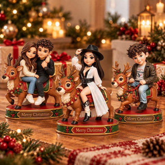 Custom Christmas Deer Figurine | Celebrate the Season with a Personalized Touch