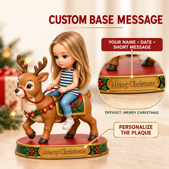 Custom Christmas Deer Figurine | Celebrate the Season with a Personalized Touch