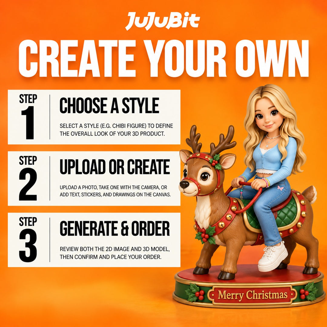 Custom Christmas Deer Figurine | Celebrate the Season with a Personalized Touch