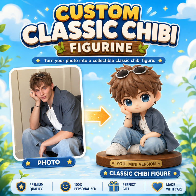 Custom Classic Chibi Figurine | Turn Your Photo into a Collectible Mini Figure