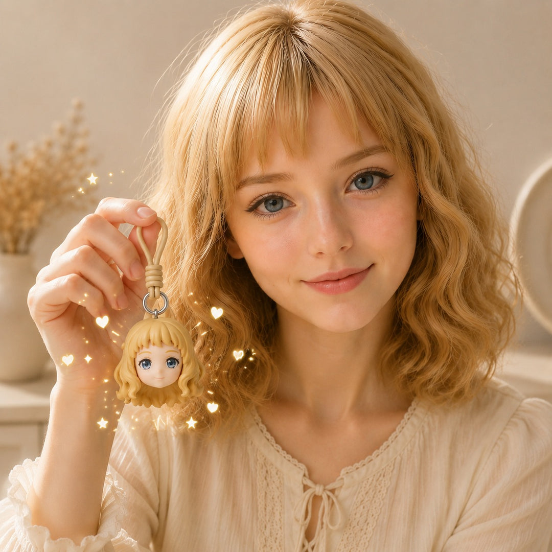 Custom Classic Chibi Head Keychain | Turn Your Character into a Cute Keepsake
