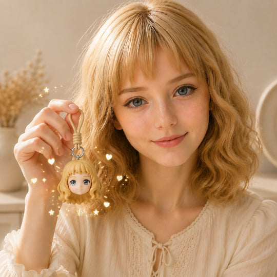 Custom Classic Chibi Head Keychain | Turn Your Character into a Cute Keepsake
