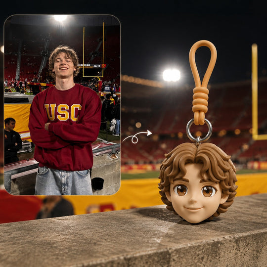 Custom Classic Chibi Head Keychain | Turn Your Character into a Cute Keepsake