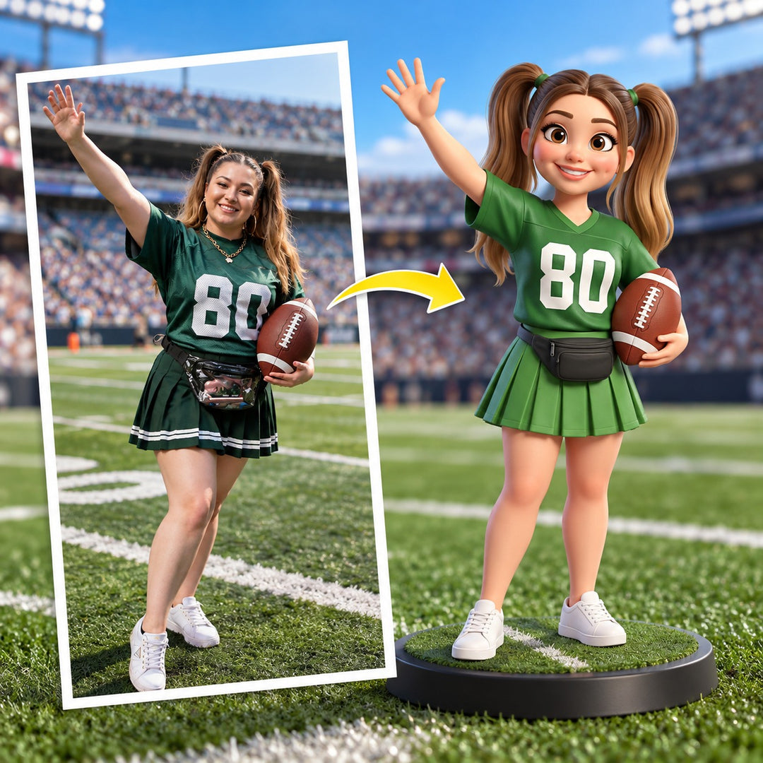 Custom NFL Tailgate Pixar Figurine | Transform Your Photo into a 3D Star Player