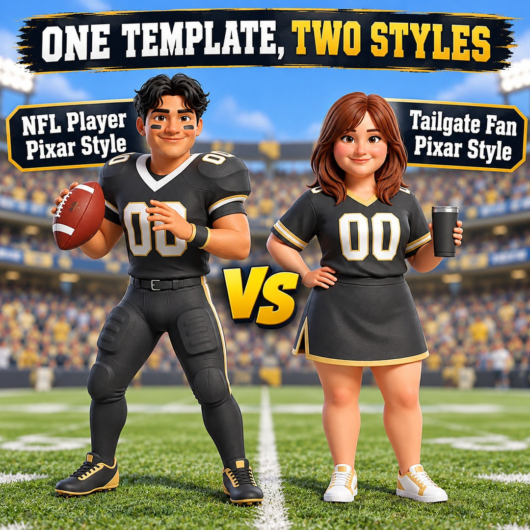 Custom NFL Tailgate Pixar Figurine | Transform Your Photo into a 3D Star Player