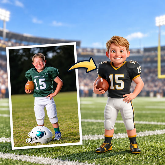Custom NFL Tailgate Pixar Figurine | Transform Your Photo into a 3D Star Player
