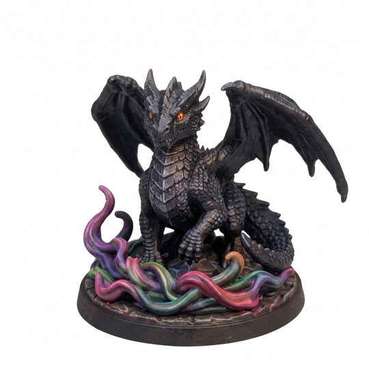 The Shadow Wyrmling - hand painted DnD miniature - JuJuBit