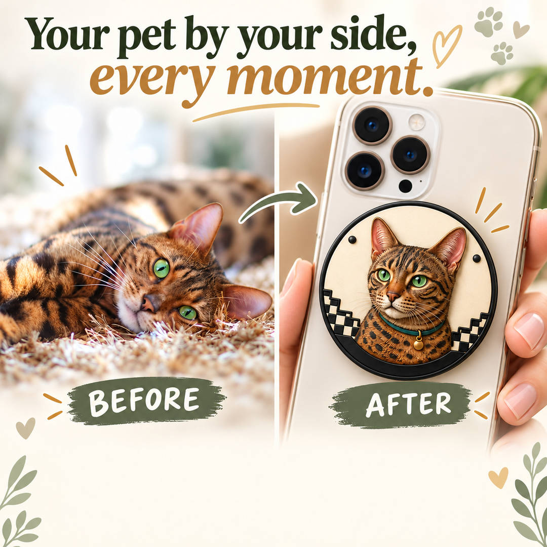 Custom Pet Portrait MagSafe Grip | Keep Your Furry Friend Close Anytime