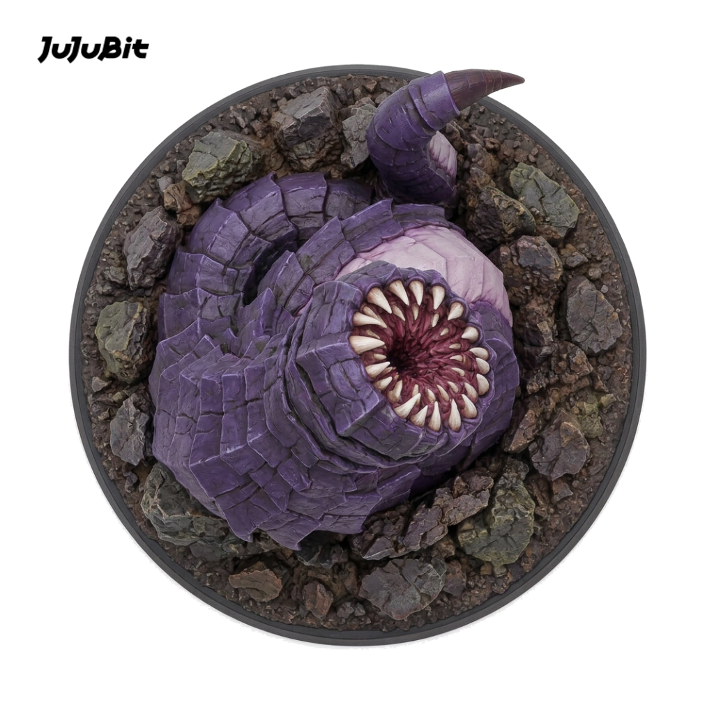 Deepmaw Purple Worm-Detailed Sculpt Miniature for RPG, Display &amp; Collection