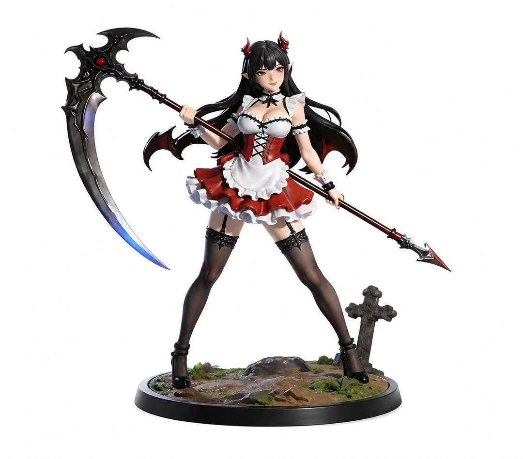 Demon Maid detailed RPG miniature - fantasy tabletop gaming figure