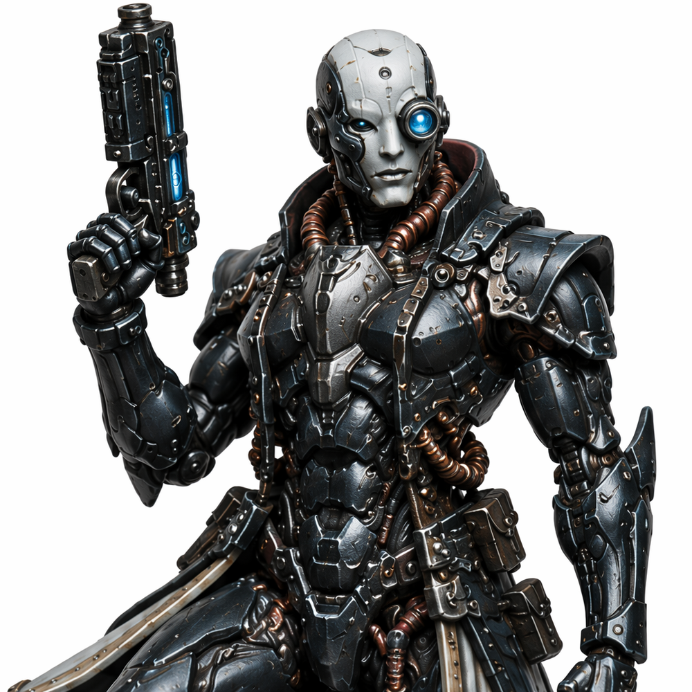 Cybernetic Shadow Enforcer-Detailed Sculpt Miniature for RPG, Display & Collection