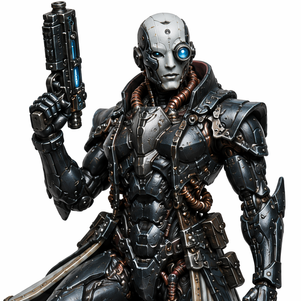 Cybernetic Shadow Enforcer-Detailed Sculpt Miniature for RPG, Display & Collection