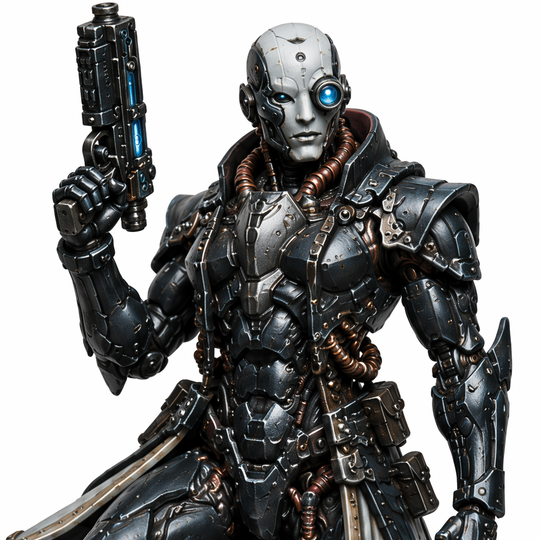 Cybernetic Shadow Enforcer-Detailed Sculpt Miniature for RPG, Display & Collection