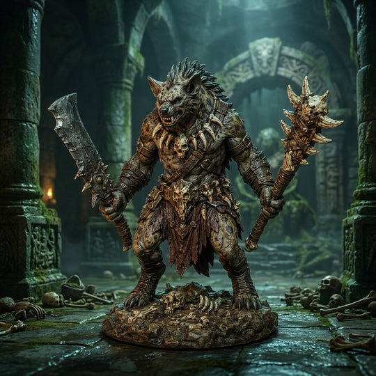 Dreadmaw Gnoll Chieftain-Detailed Sculpt Miniature for RPG, Display & Collection