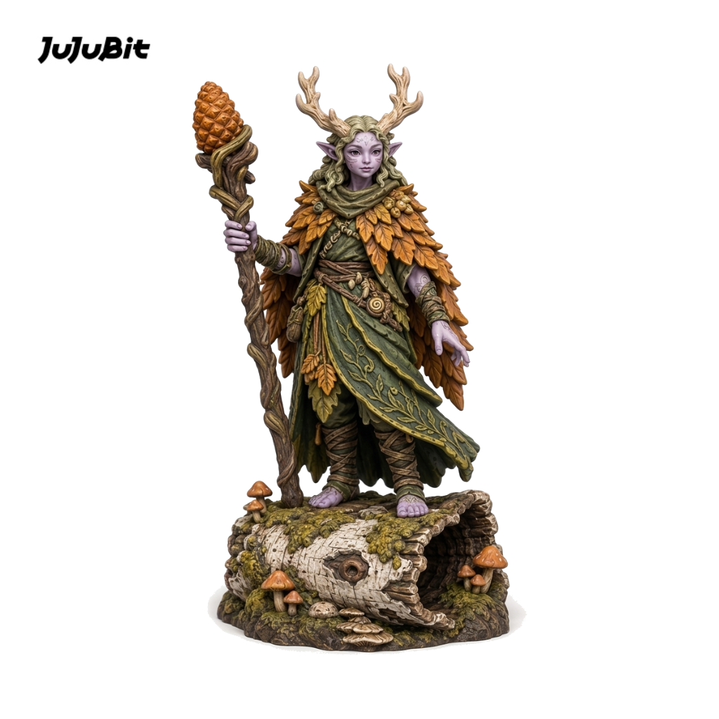 Duskhollow Fey Druid-Detailed Sculpt Miniature for RPG, Display & Collection