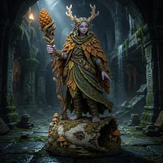 Duskhollow Fey Druid-Detailed Sculpt Miniature for RPG, Display & Collection