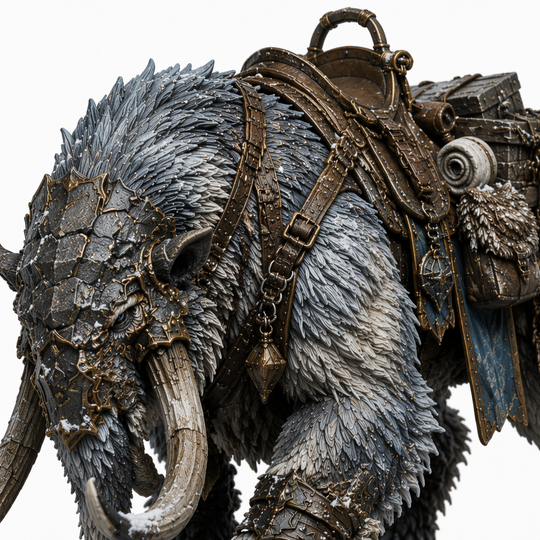 Frostback War Mammoth-Detailed Sculpt Miniature for RPG, Display & Collection