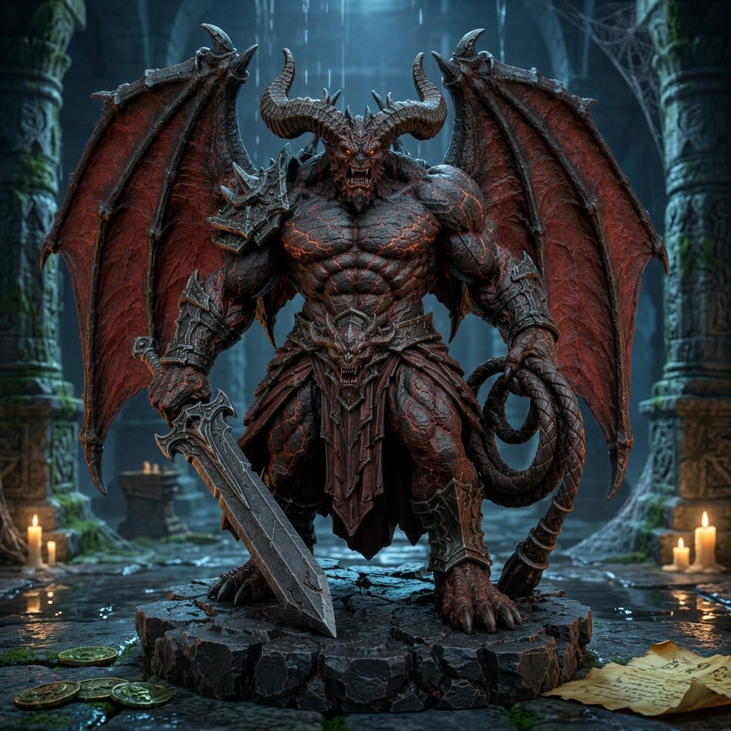 Emberforge バルログデーモン - RPG、ディスプレイ、コレクション向けの精密造形ミニチュア