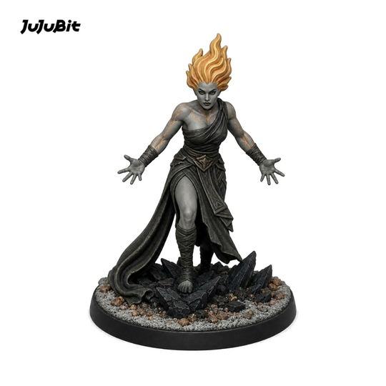Emberglass Genasi Sorceress-Detailed Sculpt Miniature for RPG, Display & Collection