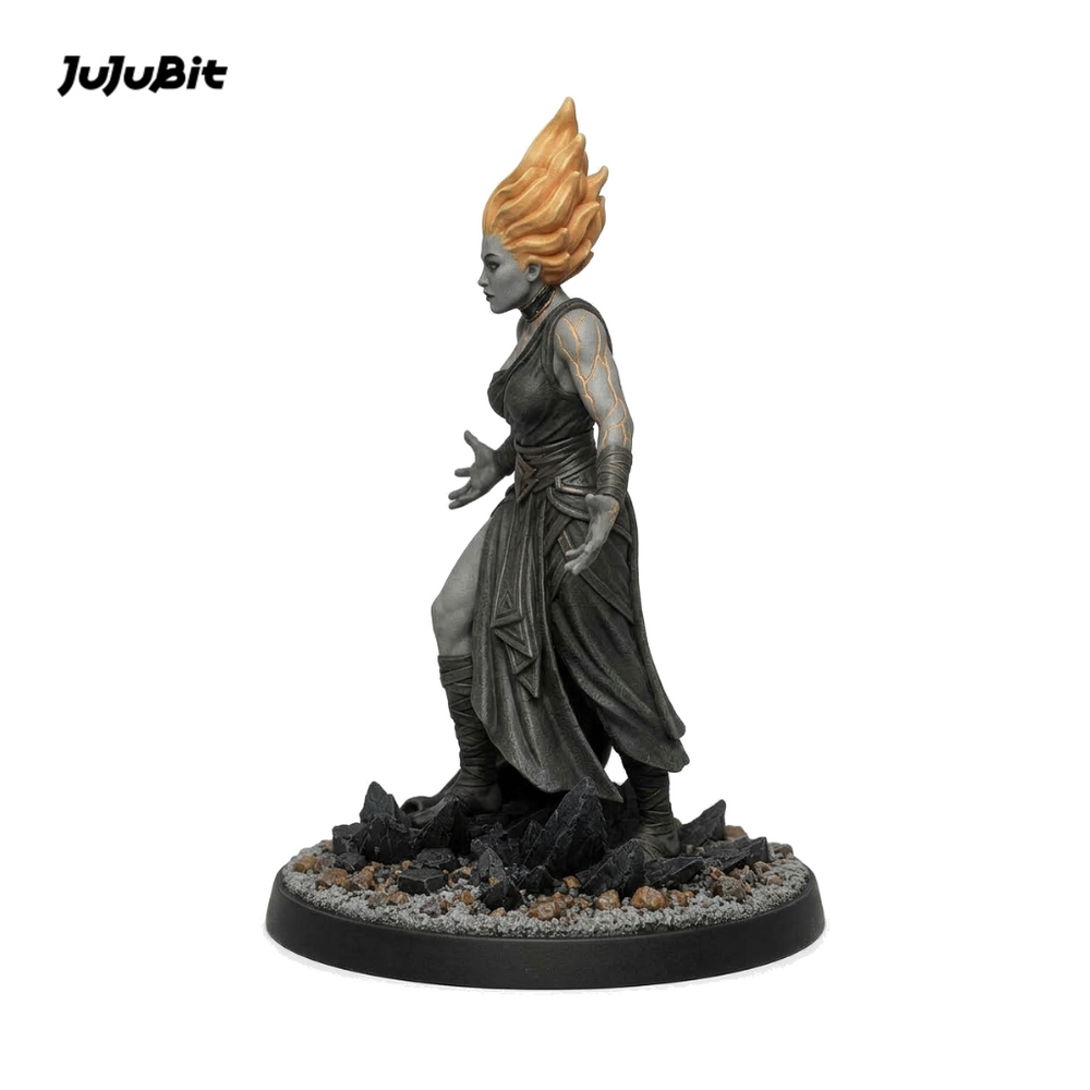 Emberglass Genasi Sorceress-Detailed Sculpt Miniature for RPG, Display & Collection