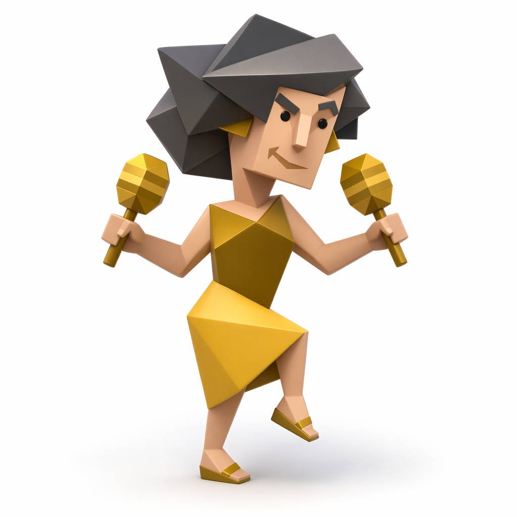 ESFP personality art toy - The Entertainer low poly 3D collectible figurine