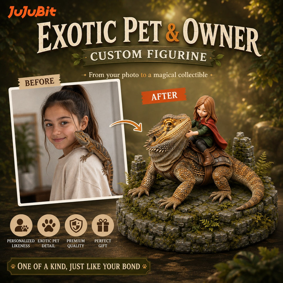 Exotic Pet & Owner Custom Figurine | From Your Photo to a Magical Collectible