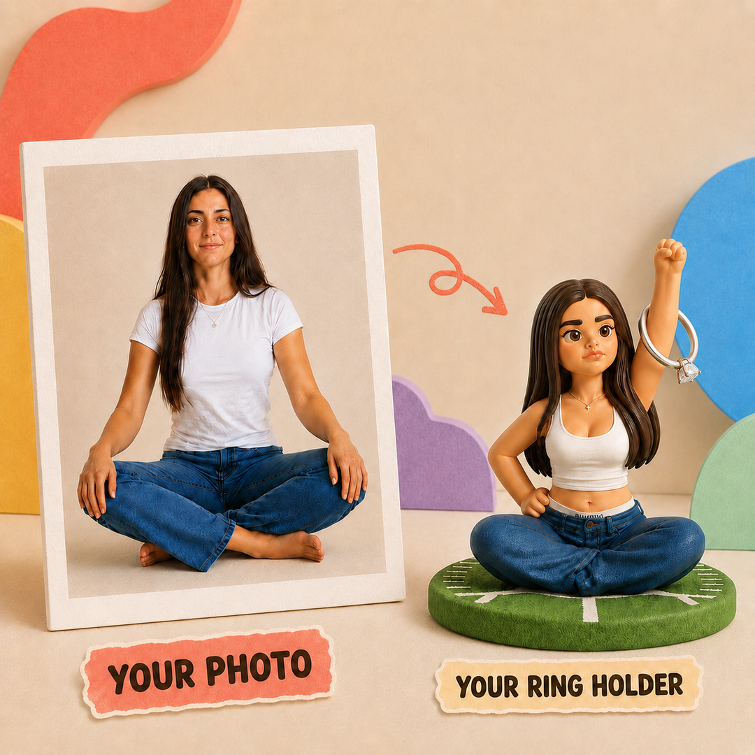 Personalized Oddball Ring Holder | Transform Your Photo into a Unique 3D Figurine