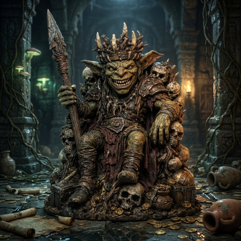 Thornmaw Goblin King-Detailed Sculpt Miniature for RPG, Display & Collection