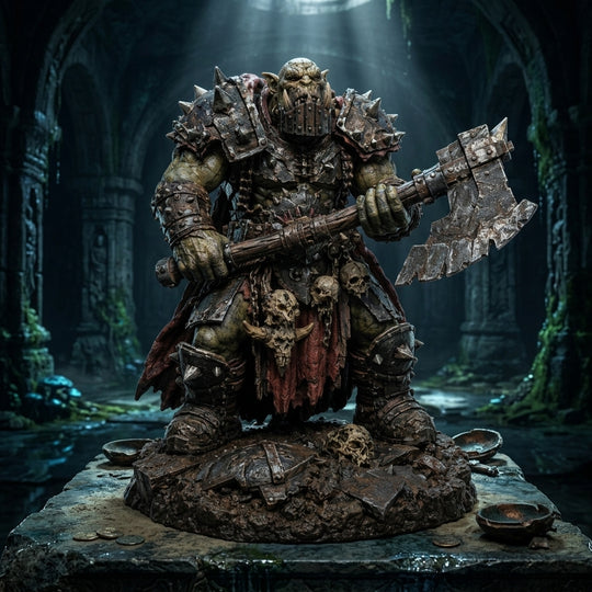Ironjaw Orc Warlord-Detailed Sculpt Miniature for RPG, Display & Collection