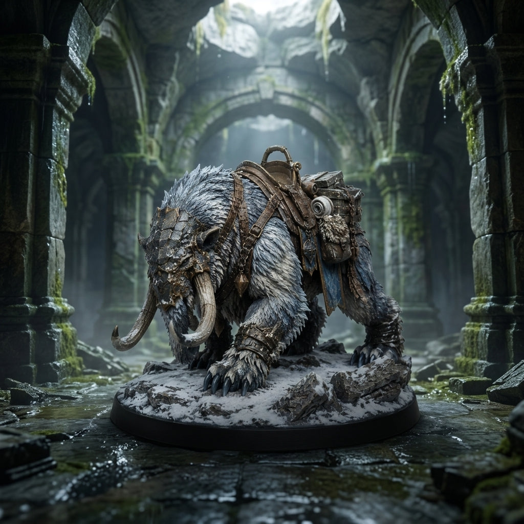Frostback War Mammoth-Detailed Sculpt Miniature for RPG, Display & Collection