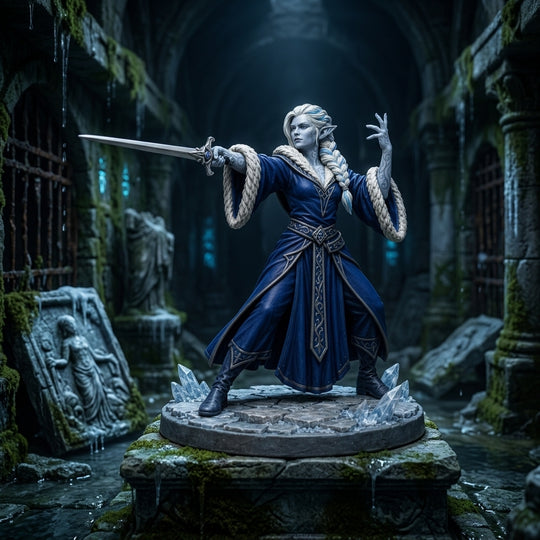 Frostbloom Eladrin Bladesinger-Detailed Sculpt Miniature for RPG, Display &amp; Collection